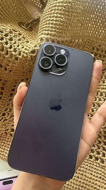самсунг 24 с: IPhone 14 Pro Max, Б/у, 1 ТБ, Deep Purple, Защитное стекло, Чехол, Кабель, 85 % — 5