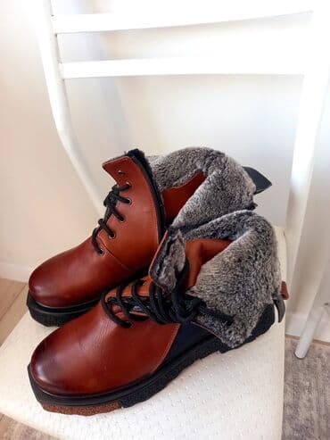 сапоги зимние женские натуральная кожа натуральный мех распродажа: Зимние кожаные ботинки - Материал верха: натуральная кожа тёплого — 3