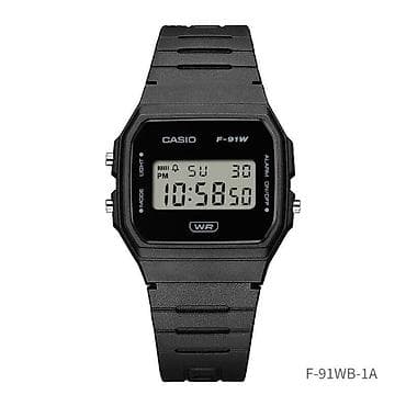 Наручные часы: CASIO F-91WB-1A — легендарные цифровые часы в лаконичном чёрном — 1