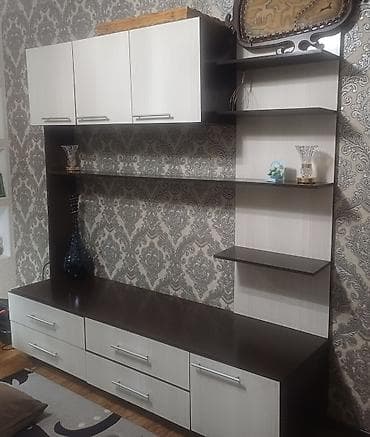 Офисная мебель: Угловой диван + модульная гостинная стенка и шкаф Комплект для — 2