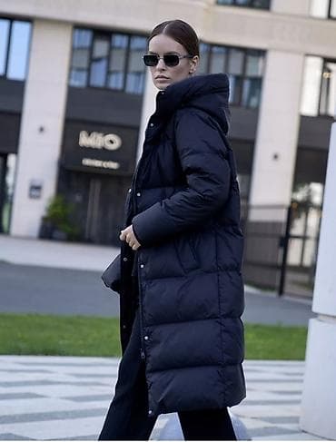 женское плащ пальто: Женский длинный пуховик/парка, цвет черный.
Размер 48-50 — 2