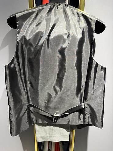 Домашние костюмы: Мужская классическая жилетка и штаны серого цвета - Крой — 3