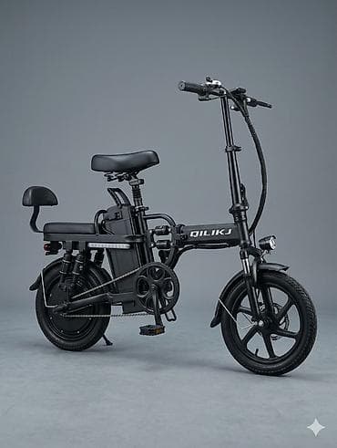 Электровелосипед QILKJ, складной, с дополнительным пассажирским