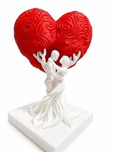 клуб романтики: Декоративная статуэтка «Влюблённые с сердцем» - Художественная — 1