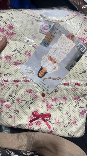 белая ночная сорочка: Пижама, Хлопок, Турция, Все размеры — 10