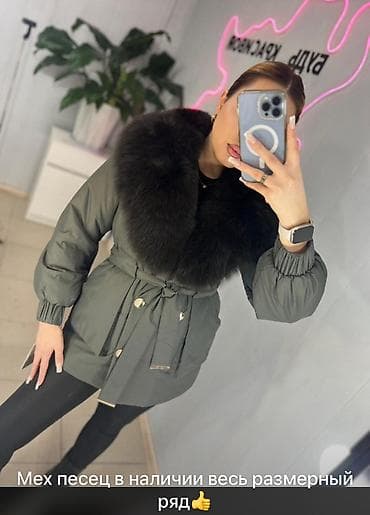 Пуховик, Короткая модель, С мехом, Все размеры