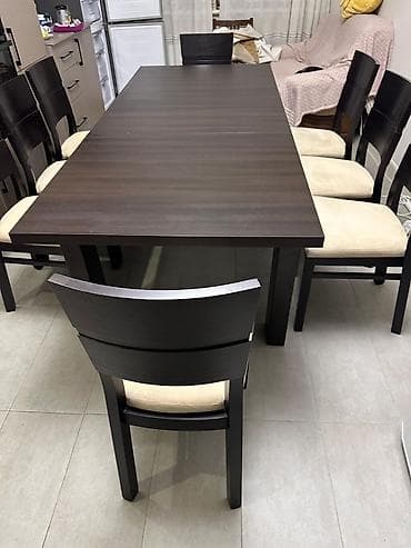 coffee table: Стол и стул для зала, Б/у, цвет - Коричневый — 2