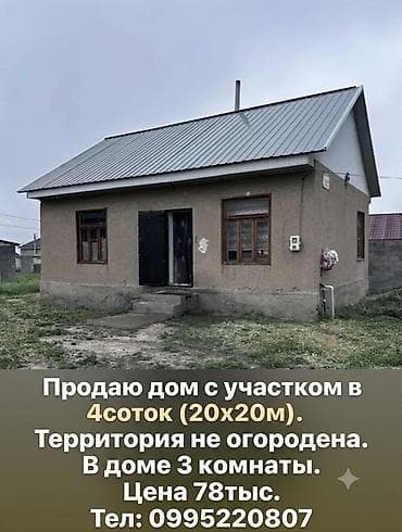 Продажа домов: Продаю дом с участком 4соток
20х20
Есть дом 3комнаты
Срочно срочно!!!! — 1
