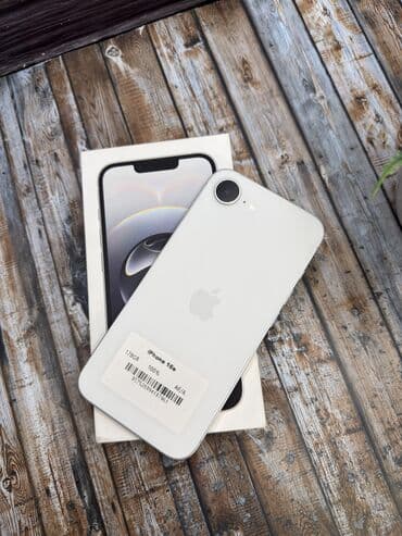 переходник для наушников ноутбук: IPhone 16e, Б/у, 128 ГБ, Белый, Зарядное устройство, Защитное стекло, Чехол, В рассрочку, 100 % — 3