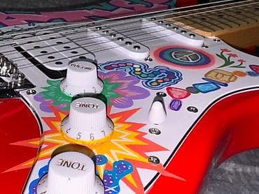 Гитары: Электрогитара Squier by Fender в стиле Stratocaster(реплика) с ярким — 3