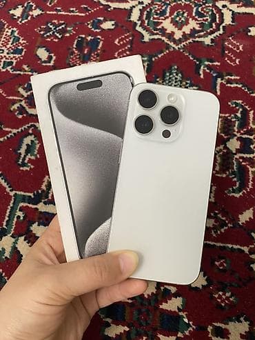 айфон хм: IPhone 15 Pro, 256 ГБ, White Titanium, Коробка, 87 % — 1