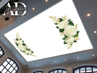 печать на стенах: Натяжной потолок 3D потолки, Глянцевое, Матовое Гарантия, Бесплатный замер, Бесплатная консультация — 18