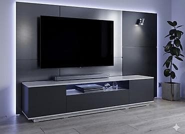 Мебель: Тумба и подставка для телевизора, Напольная, ЛДСП, Самовывоз, цвет - Серый — 2