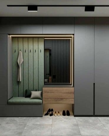 изготовление встроенных шкафов купе на заказ: Буйрутма эмеректер, Уктоочу бөлмө, Ашкана гарнитурасы, Үстөл, Үстөл үстү — 4