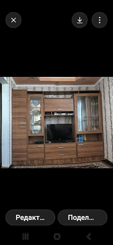 Секционная стенка для гостиной из ЛДСП под дерево. - Компоновка: 4