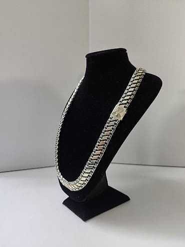 мужские серебряные цепочки: Серебряная цепь Двойной Бисмарк с Ромбовидными вставками Серебро 925 — 4