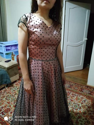 платье в горошек большого размера: Вечернее платье, Пышное, Длинная модель, Без рукавов, С пайетками, One size — 2