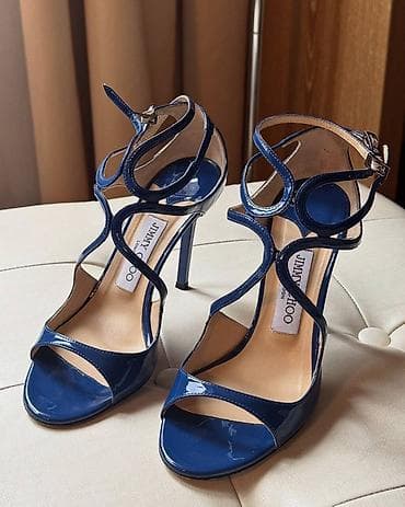 Босоножки, сандалии, шлепанцы: Босоножки, 37.5, Jimmy Choo, Новый, цвет - Синий — 1