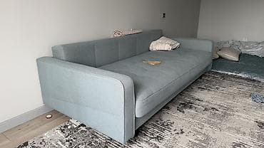 диван кожанный: Прямой диван, Б/у — 2