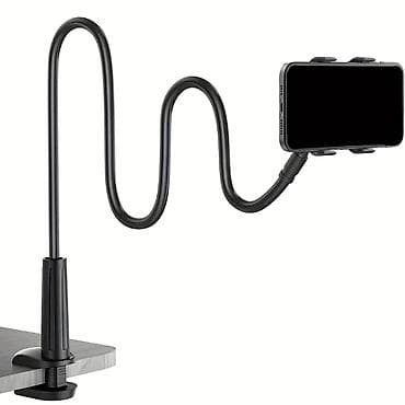 крафтор: Гибкий держатель для смартфона с прищепкой на стол/кровать - — 3