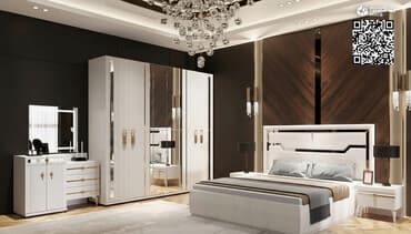 Спальный гарнитур, Двуспальная кровать, цвет - Белый