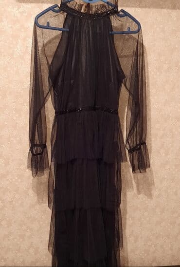 черное платье для беременных: Вечернее платье, Коктейльное, С рукавами, S — 1