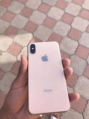 IPhone Xs, Б/у, 64 ГБ, Золотой, Чехол, 100 %