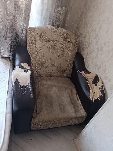 куплю мебель бу бишкек: Комплект мягкой мебели, цвет - Коричневый — 2