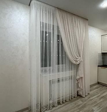 шторы кант: Комплект штор для кухни/гостиной в светлых тонах: - Двухслойное — 1