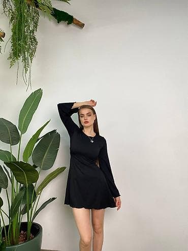 платье для девушек: Повседневное платье, Made in KG, Лето, Короткая модель, Трикотаж, Лапша, XS, S, M — 4