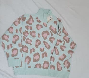 тёплая кофт кардиган: Кофта, Укороченная модель, Высокая горловина, Оверсайз, Зима, Корея, M — 2