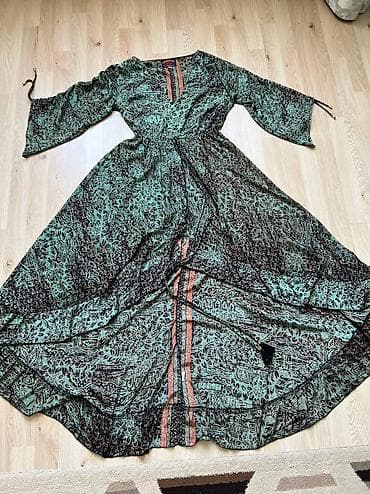 шелковых: Кече көйнөгү, Узун модель, Жибек, Жеңдери менен, Шлейф, M — 5