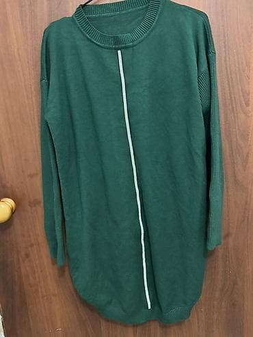 tom taylor: Платье-свитер трикотажное, зелёного цвета. - Свободный прямой крой — 2