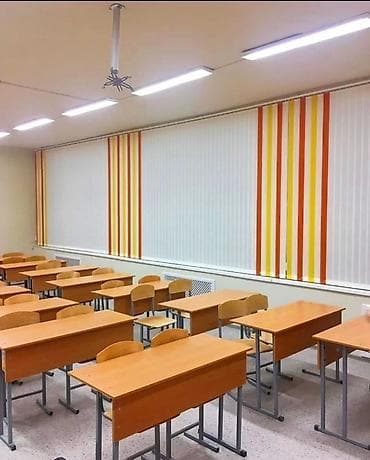 Вертикальные жалюзи с декоративными ламбрекенами и фигурной раскладкой