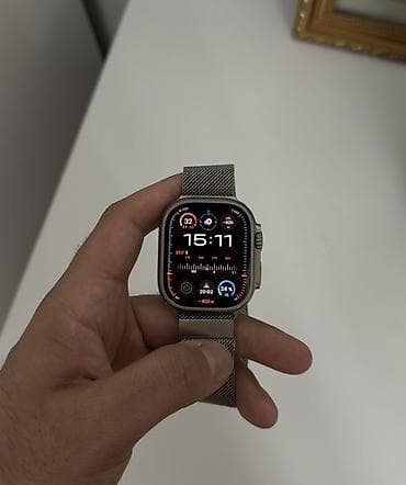 Смарт-часы Apple Watch Ultra 3 с металлическим миланским браслетом at lalafo.kg Смарт-часы Apple Watch Ultra 3 с металлическим миланским браслетом