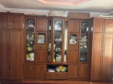 Шкафы: Стенка-шкаф, Тип стенки-шкафа: Модульная, Для зала, Особенности: Для хранения посуды — 1