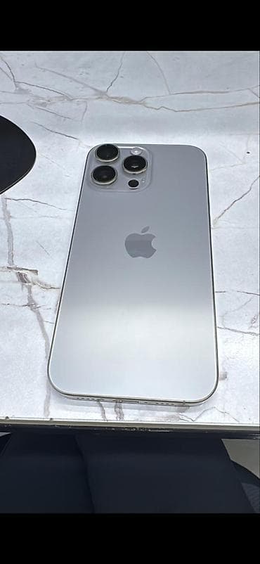 IPhone 16 Pro Max, Б/у, 1 ТБ, Natural Titanium, Защитное стекло, Кабель