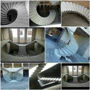Бетонная лестница Для дома, Форма лестницы: Винтовая