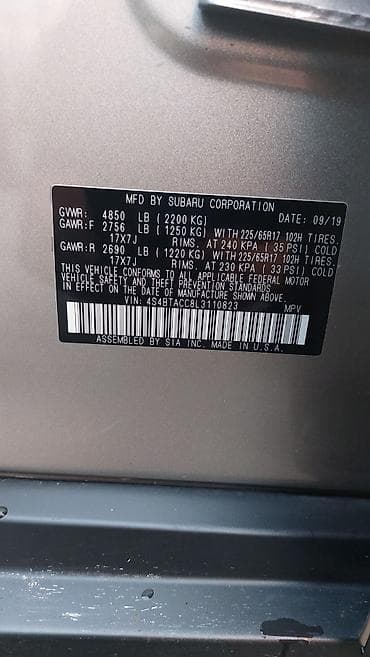 багажник аутбек: Subaru Outback: 2019 г., 2.5 л, Вариатор, Бензин, Универсал — 8