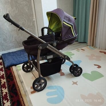 трехколесные прогулочные коляски: Коляска, цвет - Коричневый, Б/у — 6