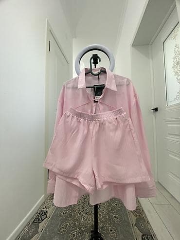 second hand: Розовый костюм-двойка: рубашка + шорты - Цвет: нежно-розовый — 2