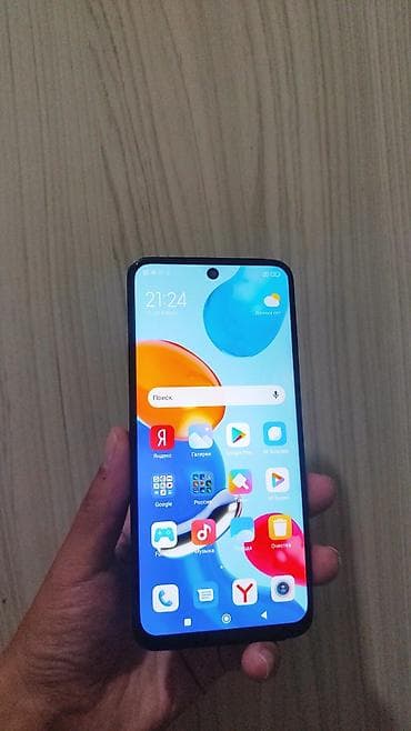 чехоы: Redmi, Redmi Note 11, Б/у, 64 ГБ, цвет - Голубой, 1 SIM, 2 SIM — 2