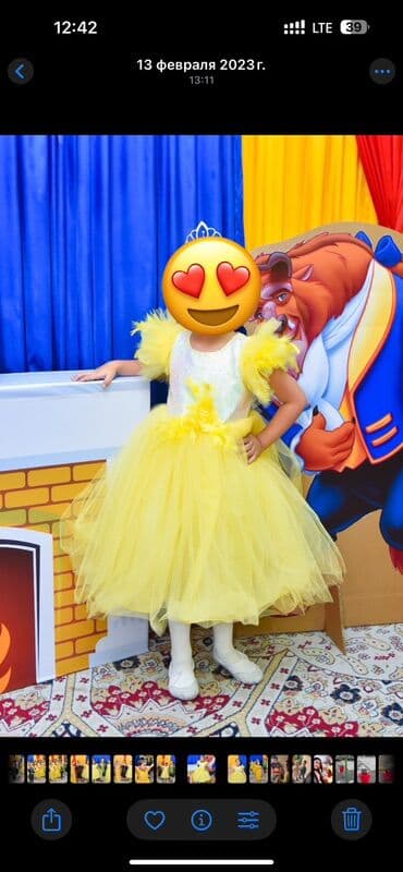 детские коктейльные платья: Детское платье, цвет - Желтый, Б/у — 1