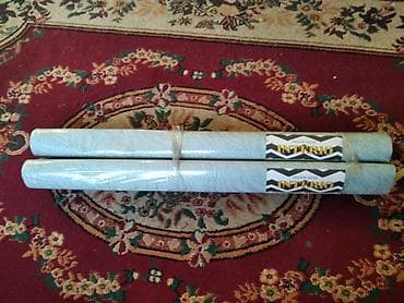 цена обоев за рулон: Обой мойщая 4 рулон 40квм с золотистыми рисунками цвет голубой — 3