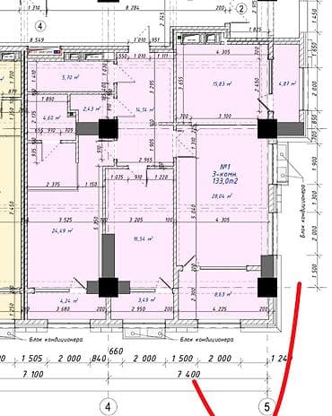 prime hotel: 3 комнаты, 130 м², Асанбай мкр Элитка, 2 этаж, ПСО (под самоотделку) — 2