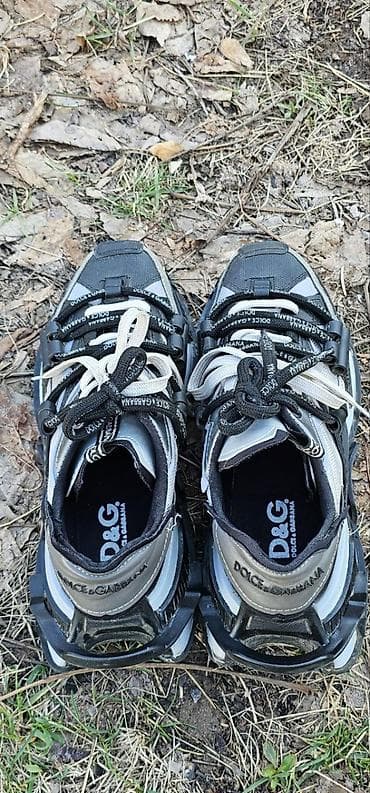 шлепки черные: Мужские кроссовки, 43, Dolce & Gabbana, Б/у, цвет - Серебристый, Самовывоз — 5