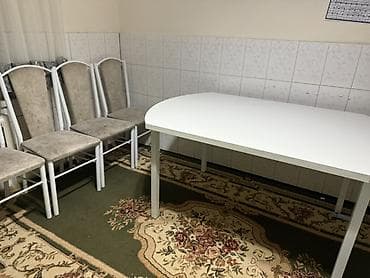 Кухонный стол и стул, Б/у, Самовывоз, цвет - Белый