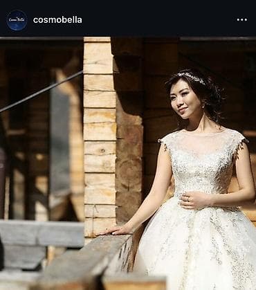 детские военные формы бишкек: Свадебное платье, S, Со шлейфом, Фатин, Пышное, Кружево, Б/у — 3