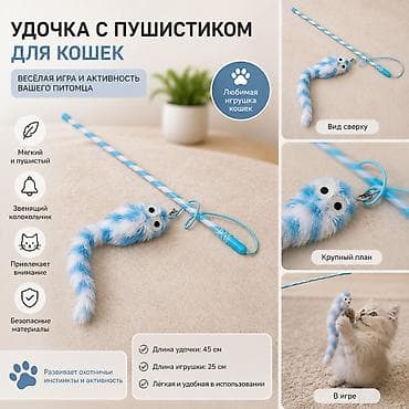 Оюн комплекстери: Домик-лежанка для кошек и маленьких собак + игрушка-удочка 🎁 — 2