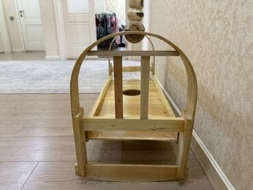 кроватки для девочек: Детская приставная кроватка, Б/у, Без колесиков, цвет - Бежевый — 3